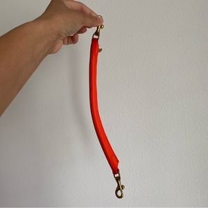 Clare V Neon Orange Tubular Leather Handle